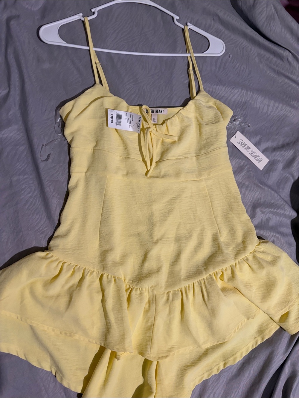 Discovery Lemon Yellow Ruffle Tie-Front Cami